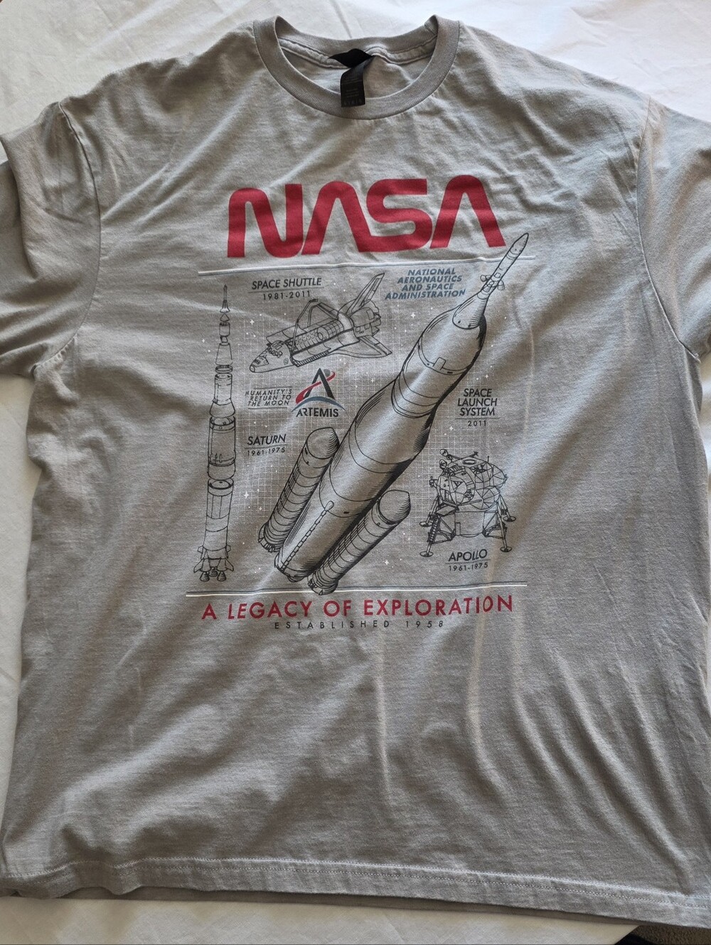 Womens Gray Graphic Tee - A Legacy of Exploration